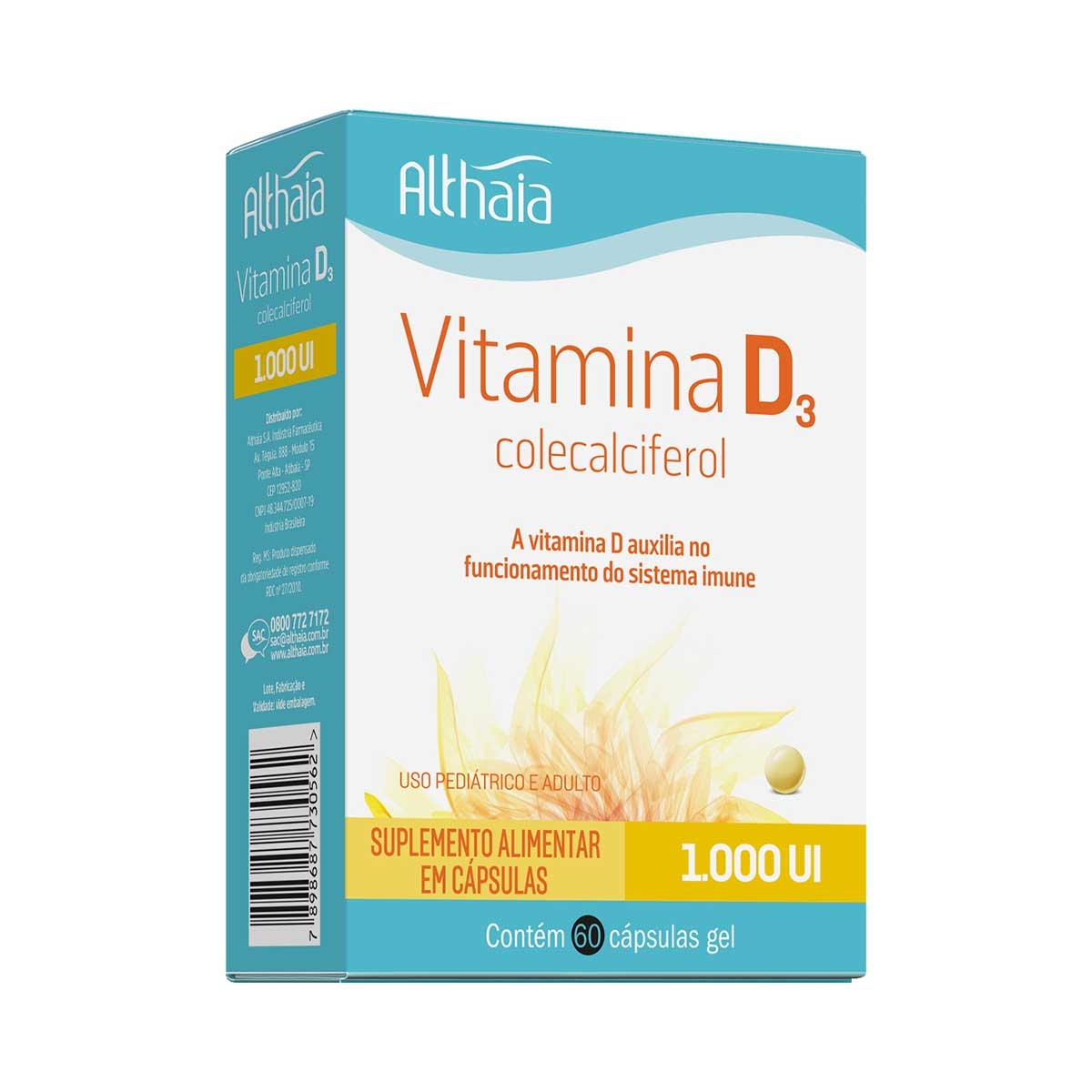 Vitamina D3 1.000UI com 60 cápsulas Menor preço em Vitamina D3 1.000UI com 60 cápsulas