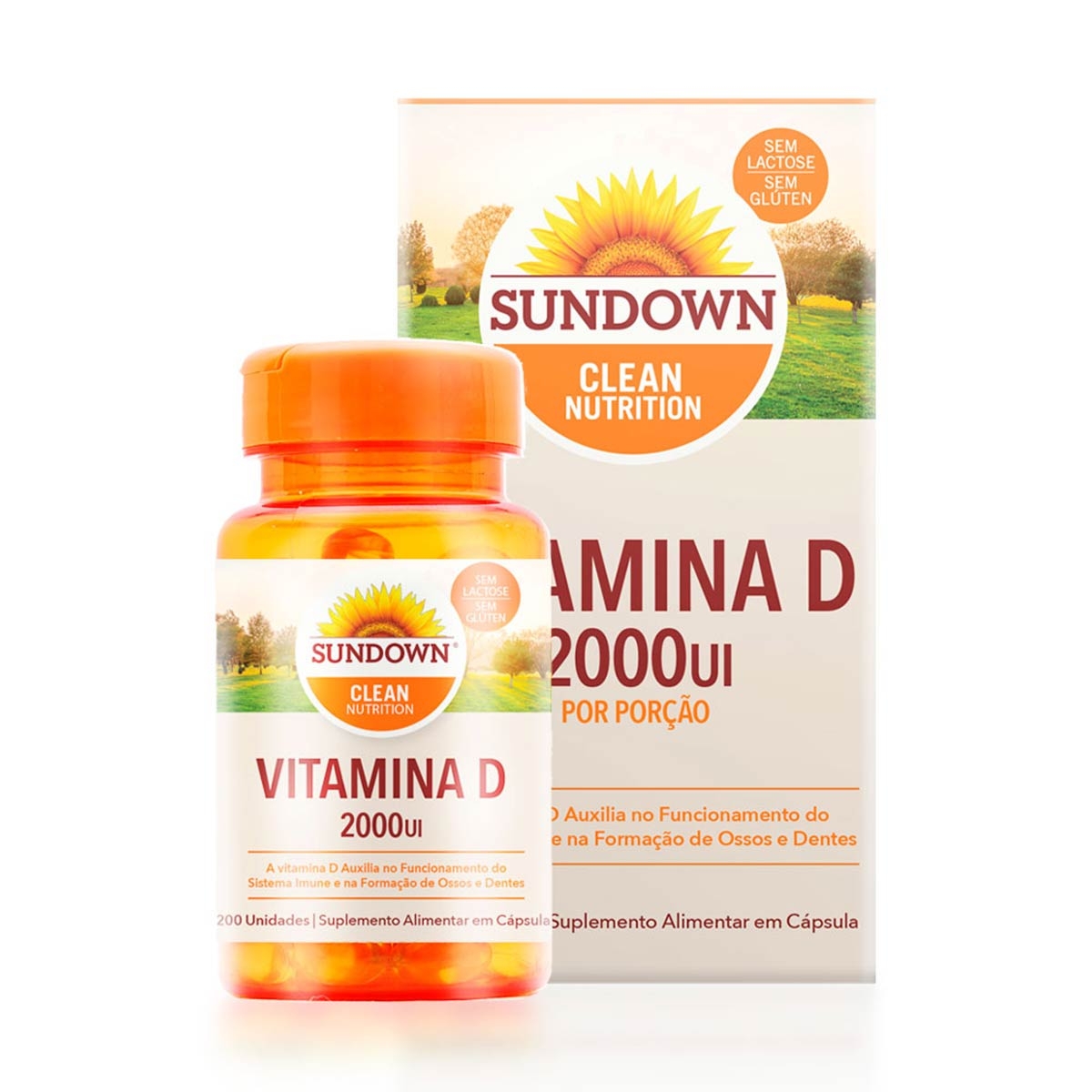 VITAMINA D3 2.000UI SUNDOWN COM 200 CÁPSULAS SOFTGEL