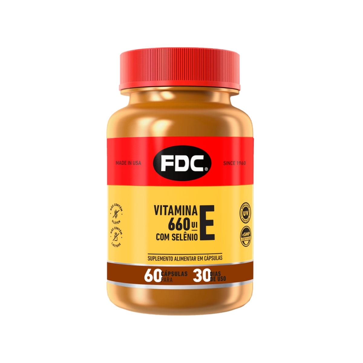 Vitamina E 660UI + Selênio 100mg FDC com 60 Cápsulas