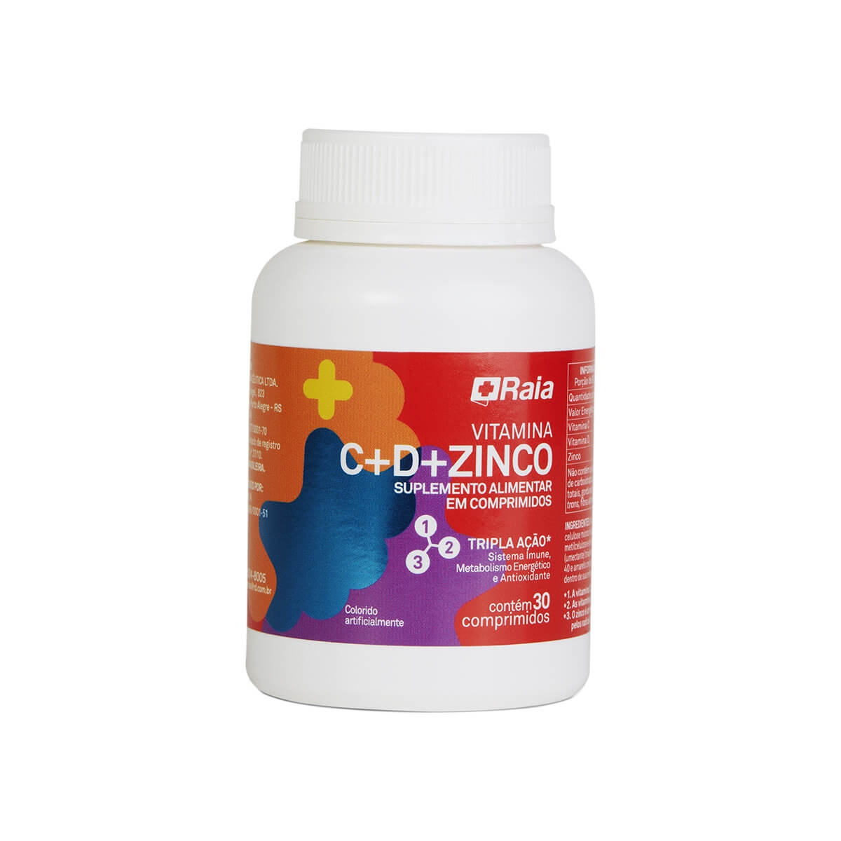 Suplemento Alimentar Raia Vitamina C 500mg + D 400UI + Zinco 10mg 30 comprimidos Menor preço em Suplemento Alimentar Raia Vitamina C 500mg + D 400UI + Zinco 10mg 30 comprimidos