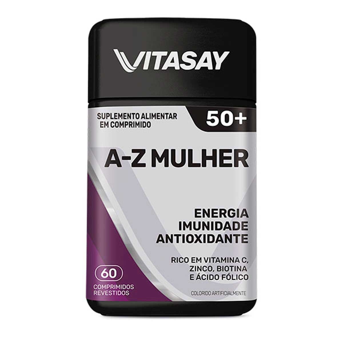 Suplemento Alimentar Vitasay 50+ Mulher A-Z com 60 comprimidos Menor preço em Suplemento Alimentar Vitasay 50+ Mulher A-Z com 60 comprimidos