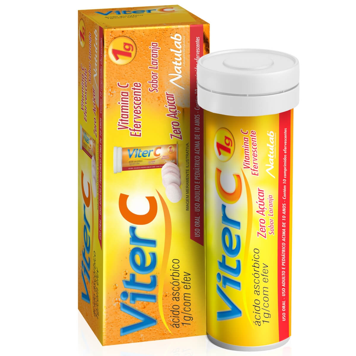 VITAMINA C VITERC 1G COM 10 COMPRIMIDOS EFERVESCENTES