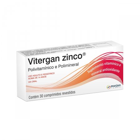 Suplemento Vitamínico-Mineral Vitergan Zinco 15mg - 30 Comprimidos