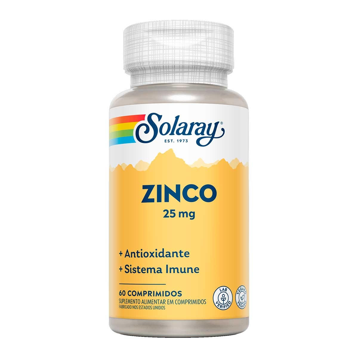 Suplemento Alimentar Zinco 25mg Solaray - 60 Comprimidos