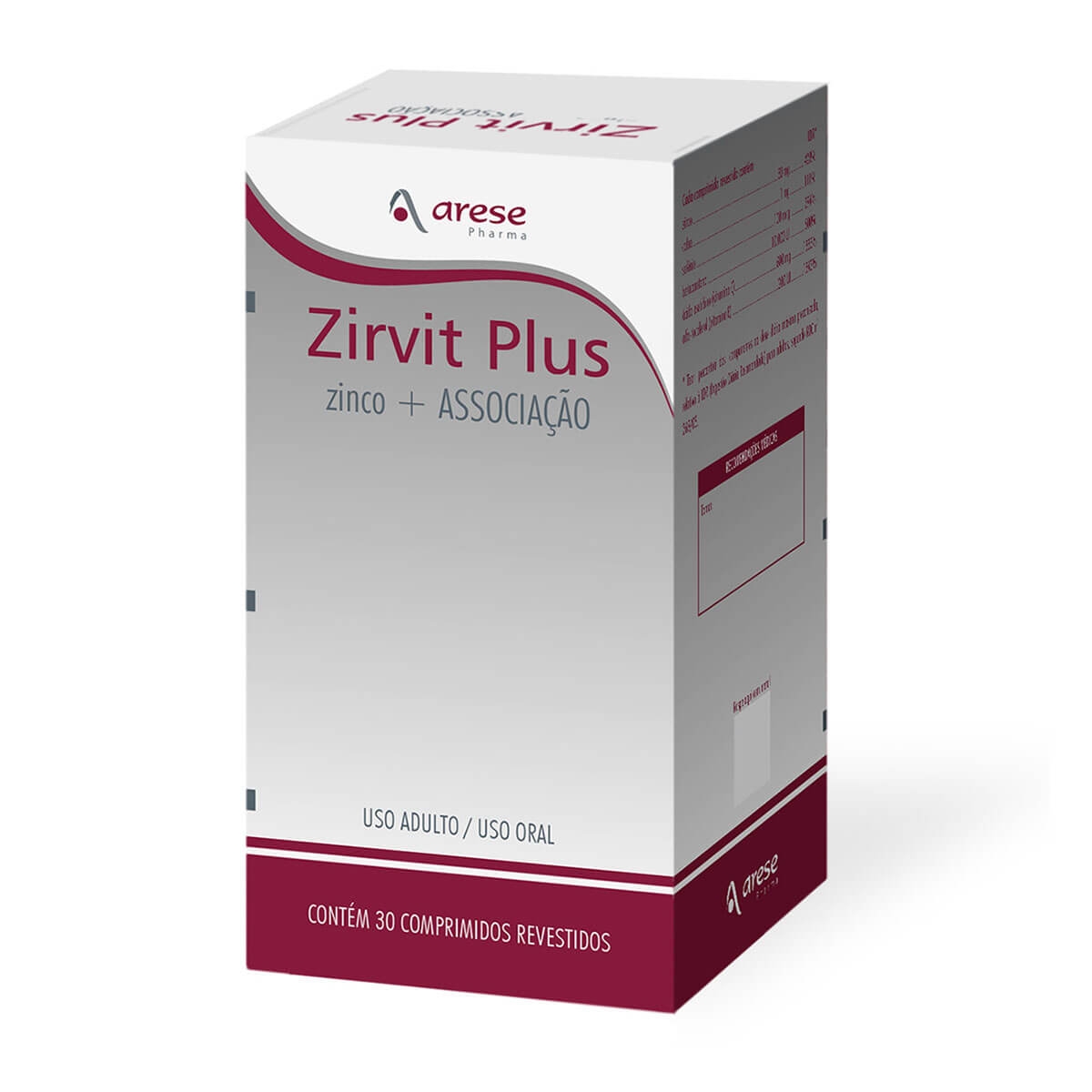 Suplemento Vitamínico e Mineral Zirvit Plus com 30 comprimidos