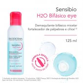 Demaquilante Micelar Bifásico Bioderma Sensibio H2O Eye Olhos e Lábios 125ml