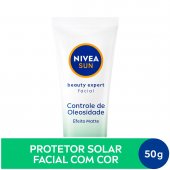 Protetor Solar Facial Nivea Sun Beauty Expert Pele Oleosa FPS 60 com 50g
