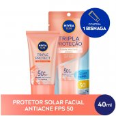 Protetor Facial Nivea Sun Triple Protect Antiacne FPS50 com 40ml