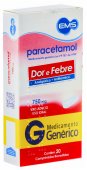 Paracetamol 750mg 20 comprimidos EMS Genérico