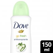 Desodorante Dove Go Fresh Pepino e Chá Verde Aerossol Antitranspirante com 150ml