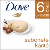 Kit Sabonete em Barra Dove Karité e Baunilha 6 unidades 90g cada