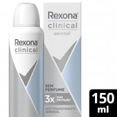 Desodorante Antitranspirante Aerosol Rexona Clinical Sem Perfume com 150ml