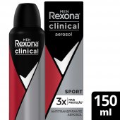 Desodorante Aerosol Antitranspirante Rexona Clinical Sport Masculino com 150ml