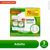 Kit Suplemento Alimentar Centrum Adulto A a Zinco - 60 Comprimidos + 30 Comprimidos