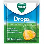 Pastilha Vick Drops Sabor Limão 5 unidades