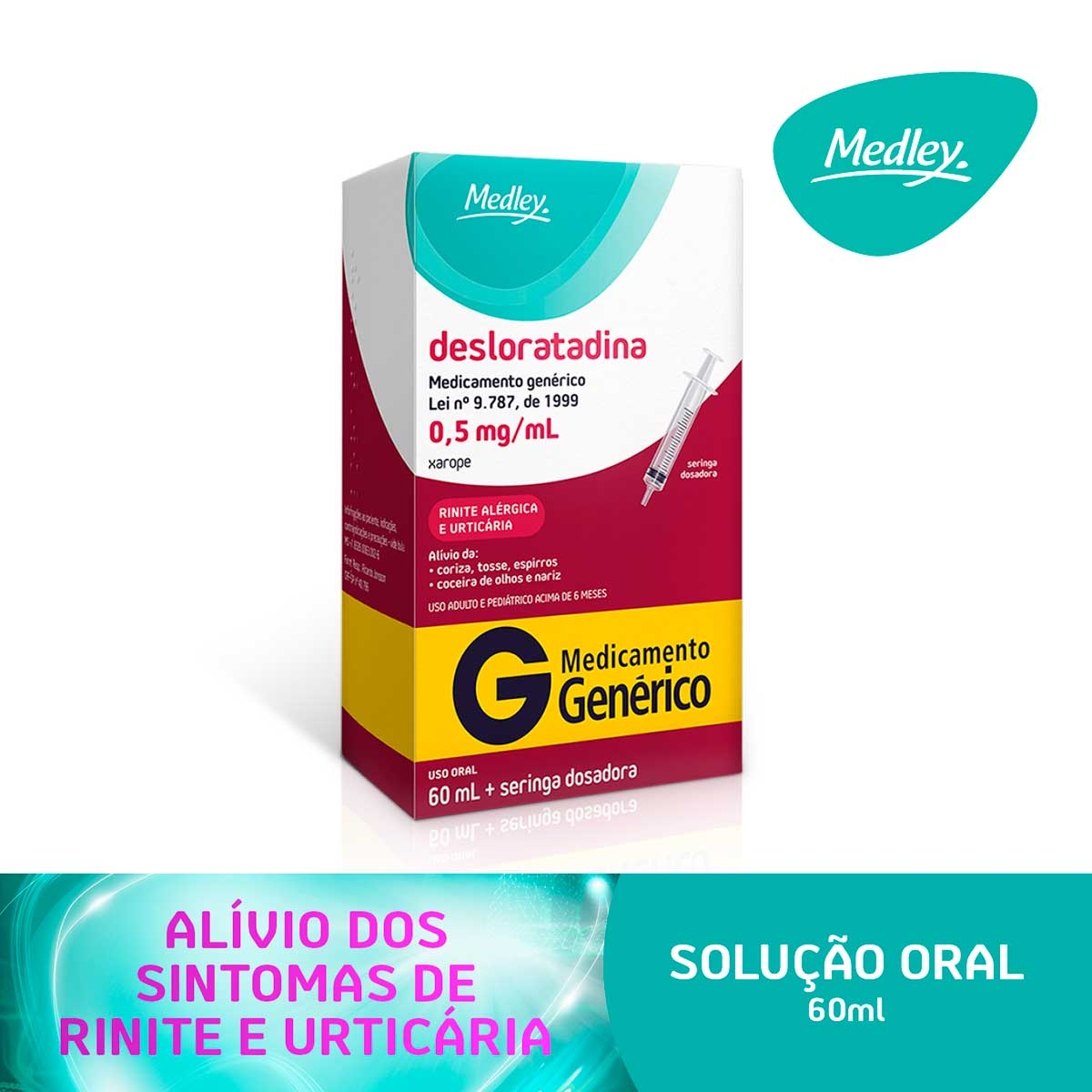 Comprar Desloratadina Biosintética - Aché 0,5mg/mL, caixa com 1 frasco com  100mL de xarope + 1