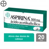 Aspirina Ácido Acetilsalicílico 500mg 20 comprimidos