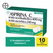 Aspirina C Ácido Acetilsalicílico 400mg + Ácido Ascórbico 240mg 10 comprimidos