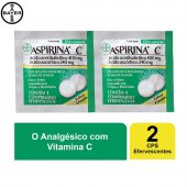 Aspirina C Ácido Acetilsalicílico 400mg + Ácido Ascórbico 240mg 2 comprimidos