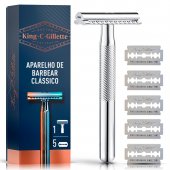 Barbeador King C. Gillette Duplo Fio + 5 Lâminas
