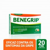 Benegrip Dipirona Monoidratada 500mg + Maleato de Clorfeniramina 2mg + Cafeína 30mg 20 comprimidos