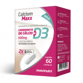 Calcium Maxx Cálcio + D3 600mg Maxinutri 60 cápsulas