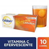 Vitamina C 1g Cebion Sabor Laranja 10 Comprimidos Efervescentes