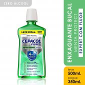 Enxaguante Antisséptico Bucal Cepacol Expert Menta Protect + Flúor Sem Álcool 500ml