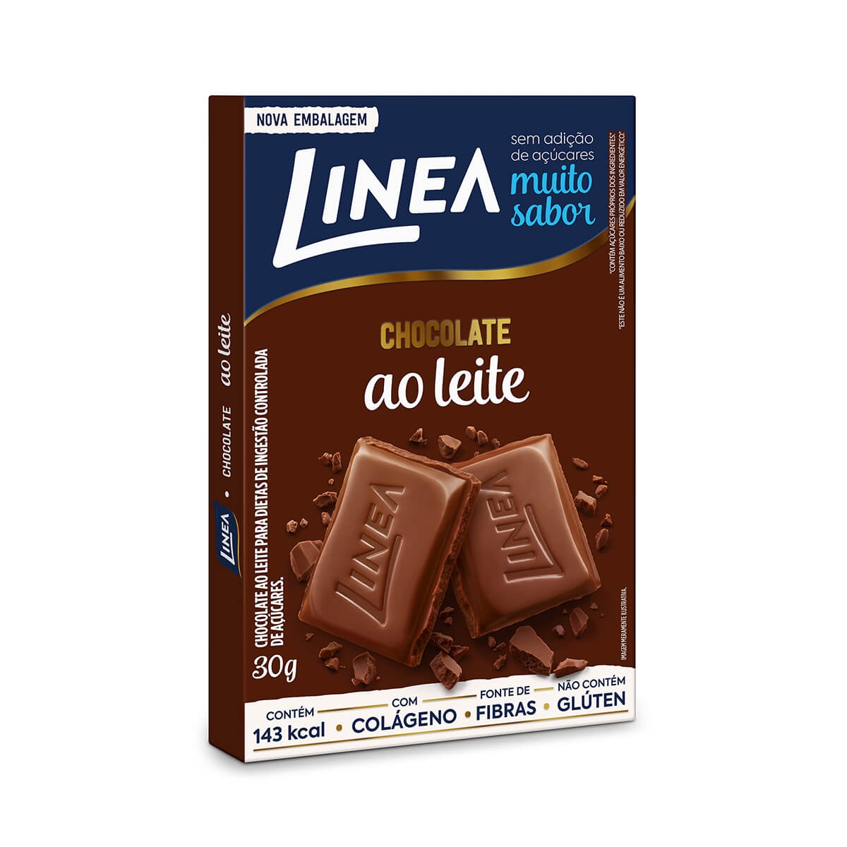 Barra Chocolate Branco Zero Açúcar 250g - Linea - Doce Malu