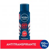 Desodorante Antitranspirante Aerosol Nivea Men Active Dry Impact Masculino com 150ml