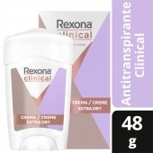 Desodorante Rexona Clinical Extra Dry Antitranspirante em Creme Stick Feminino com 48g
