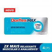 Dorflex Max Dipirona 600mg + Citrato de Orfenadrina 70mg + Cafeína 100mg 4 comprimidos