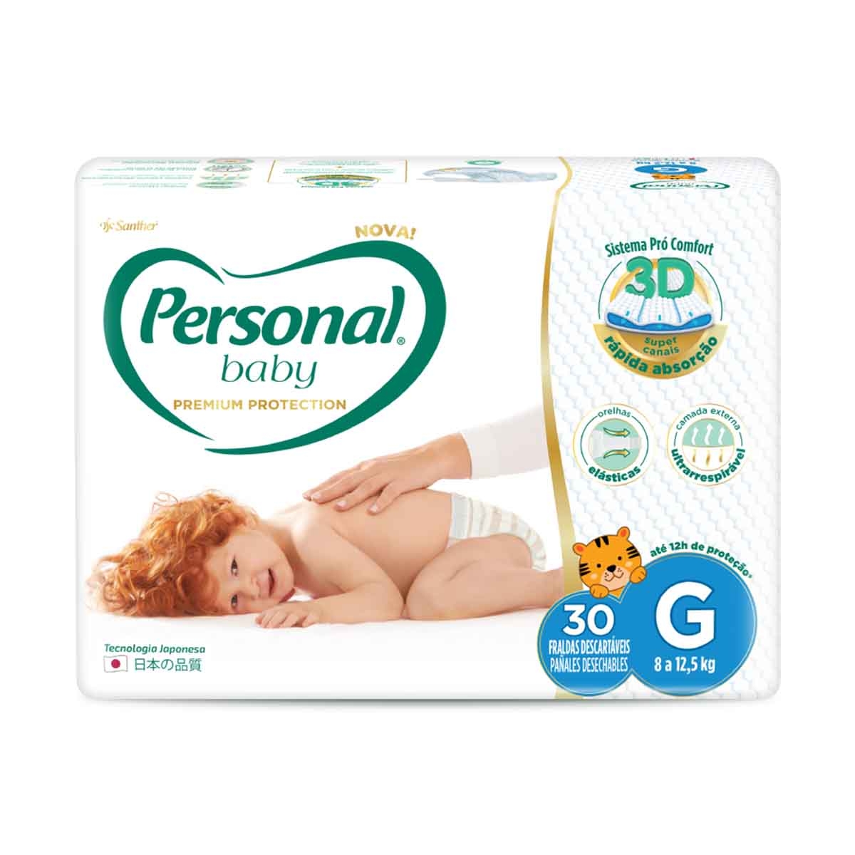 Fralda Personal Baby Premium Protection G 62 unidades - Oferta