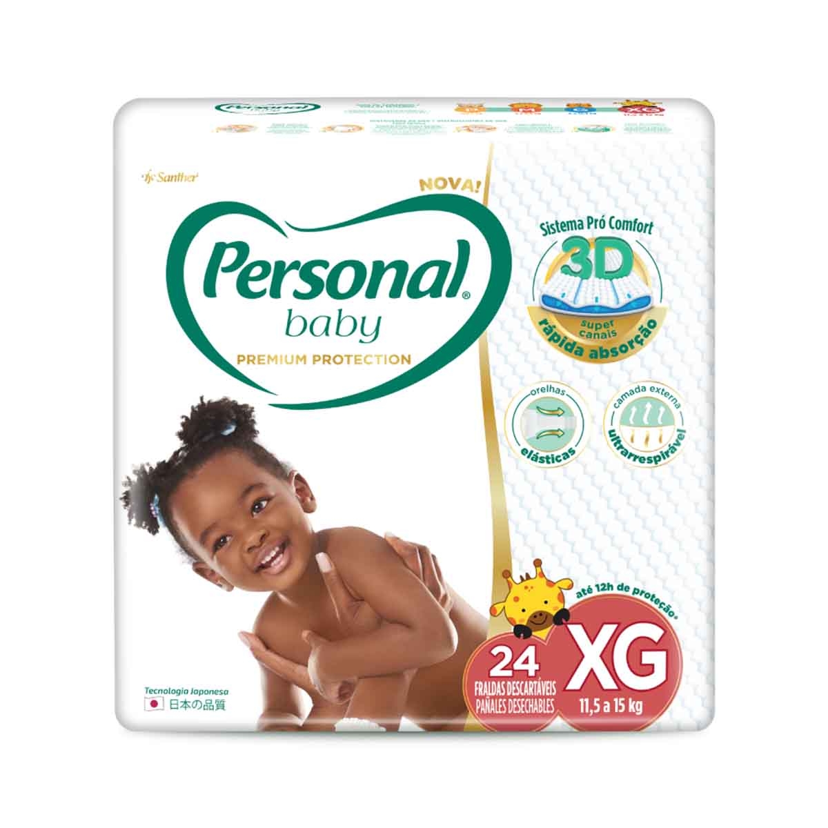 Fralda Personal Baby Premium Protection Tamanho G 56 unidades