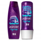 Kit Aussie  Mega Moist Shampoo180ml + Creme de Tratamento 3 Minute Miracle 236ml