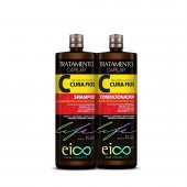Kit Eico Life Cura Fios Shampoo com 1L + Condicionador com 1L