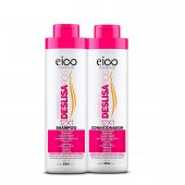 Kit Eico Tratamento Deslisa Fios Shampoo com 800ml + Condicionador com 800ml