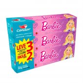 Kit Gel Dental Infantil Condor Kids Barbie com 3 unidades de 50g cada