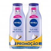 Kit Loção Hidratante Corporal Nivea Soft Milk 800ml