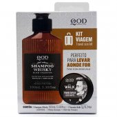Kit Viagem QOD Shampoo Whisky Black Collection 100ml + Pomada Capilar Walk Efeito Matte 7g