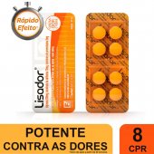 Lisador Dipirona 500mg + Adifenina 10mg + Prometazina 5mg 8 comprimidos