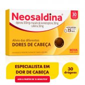 Neosaldina Dipirona 300mg + Mucato de Isometepteno 30mg + Cafeína 30mg 30 drágeas