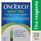 Tiras para Medição de Glicose OneTouch Select Plus com 25 unidades