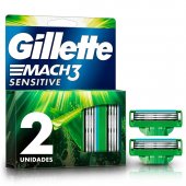 Carga para Aparelho de Barbear Gillette Mach3 Sensitive com 2 unidades