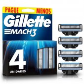 Refil para Barbear Gillette Mach3 com 4 unidades