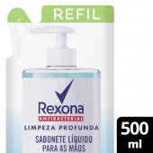 Refil Sabonete Líquido Rexona Antibacterial Limpeza Profunda 500ml