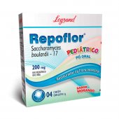 Probiótico Repoflor Pediátrico 200mg Pó Oral Sabor Morango 4 envelopes de 1g