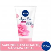 Sabonete, Esfoliante e Máscara Facial Nivea Aqua Rose 3 em 1 com 150ml