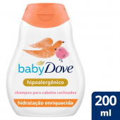 Shampoo Hidratação Dove Baby com Óleo de Coco para Cabelo Cacheado Frasco 200ml