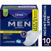 Absorvente Protetor Masculino para Incontinência Urinária Tena Men Active Fit Leve com 10 unidades